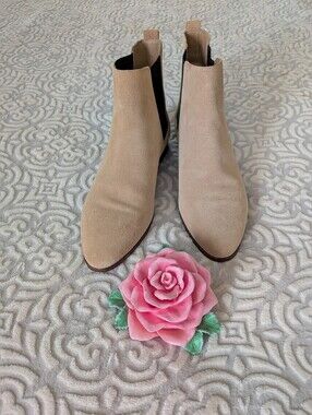 J. Crew Beige Suede Chelsea Booties